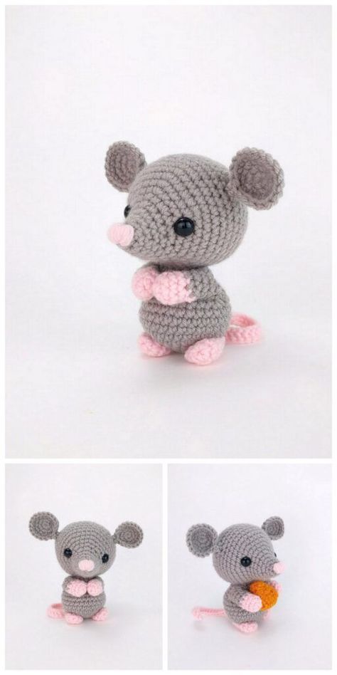 Pattern Free Amigurumi, Mouse Pattern, Crochet Mouse, Pola Amigurumi, Crochet Amigurumi Free Patterns, Crochet Amigurumi Free, Free Amigurumi Patterns, Baby Mouse, Crochet Animal Patterns