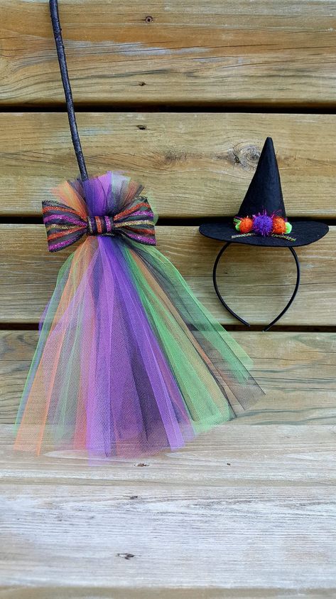 Witch Tutu Costume, Toddler Witch Costumes, Witch Hat Headband, Witch Hats Costume, Kids Witch Costume, Witch Costume Diy, Witch Tutu, Dress With Hat, Headband Crafts