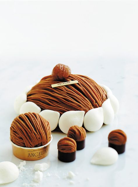 Sweet Canapes, Mont Blanc Dessert, Mont Blanc Cake, Angelina Paris, Cake Beautiful, French Dessert Recipes, French Patisserie, French Dessert, French Desserts