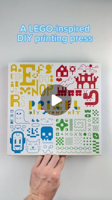 PRIXEL on Instagram: "Crafted for the discerning and the curious: PRIXEL is a LEGO-inspired print kit that bridges design and play. The press is just a little smaller than a standard 4x6 card (A6 everywhere else)—perfect for making card-sized art prints for any occasion. #PRIXEL #printmaking #letterpress #LEGOprint #typography" Lego Print Making, Lego Stamping Art, Lego Dots Printmaking, Lego Stamping, Lego Postcard, Lego Printmaking, Lego Art Print, Flat Lego Wall Art, Lego Letterpress