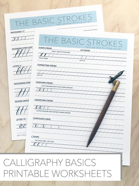 Free Basics worksheets — Crooked Calligraphy Calligraphy Worksheets Free, Calligraphy Worksheets, Calligraphy Templates, Free Cursive Fonts, Calligraphy Printables, Free Calligraphy, Calligraphy Worksheet, Hand Lettering For Beginners, Handwriting Practice Worksheets