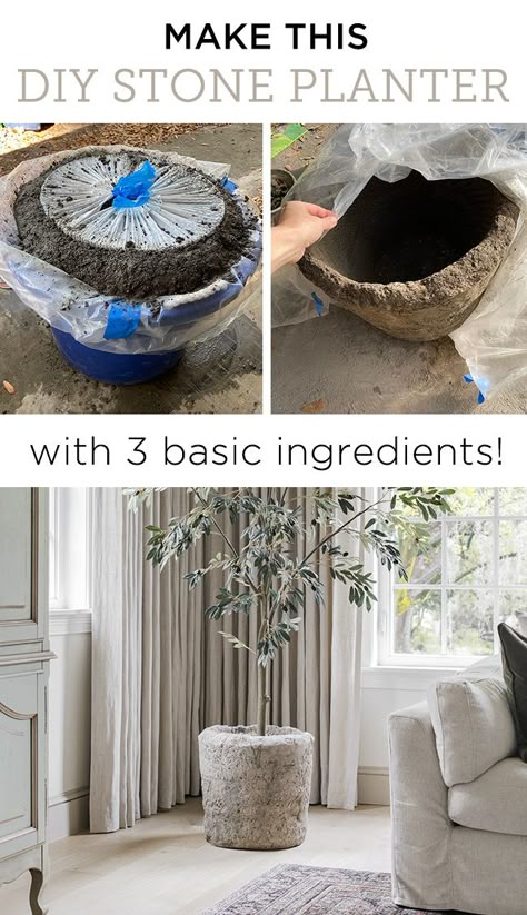 Diy Cement Planters, Concrete Countertops Bathroom, Concrete Countertops Outdoor, Diy Concrete Planters, Concrete Diy Projects, Stone Planters, Concrete Crafts, Concrete Pots, Green Cabinets