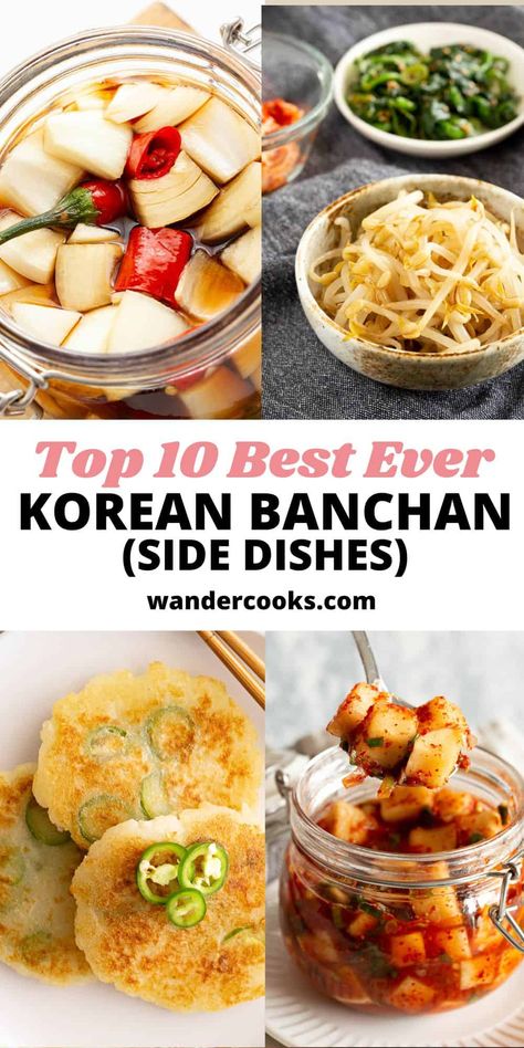 Explore the flavours of Korea with this tantalising collection of homemade banchan recipes! These nourishing Korean side dishes will add a burst of flavour to your table and are perfect for sharing. Simple Asian Side Dishes, Korean Bulgogi Side Dishes, Korean Barbecue Recipes, Side Dish For Pork Belly, Best Korean Side Dishes, Korean Side Dishes Vegetables, Easy Korean Banchan, Low Sodium Korean Recipes, Korean Bbq Sides Dishes