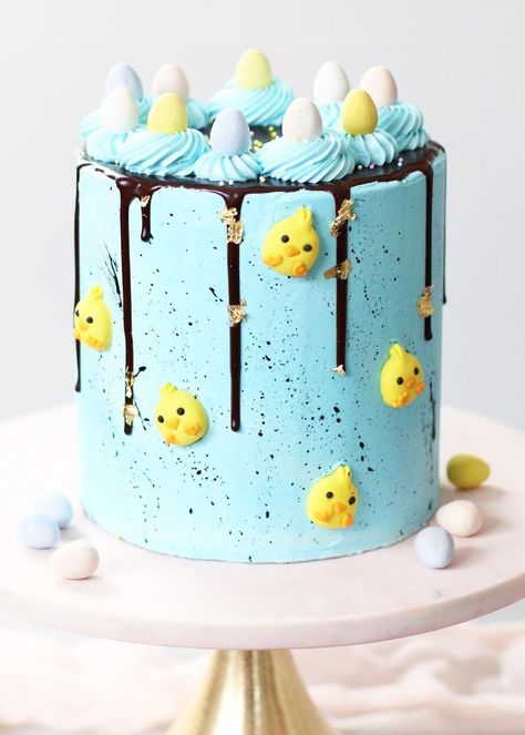 The best Easter cake ideas for kids & adults: Blue Mini Chick Cake Ideas | Looking for cute Easter cake decorating ideas that taste amazing? Whether you're after easy Easter cake ideas creative & beautiful, or you're a fan of fun Easter cake decorations with royal icing or even Easter cake ideas easy, these amazing are easy to replicate, so you have to give these Easter desserts and Easter cake designs a go! #easter #eastercake #eastercakeideas #eastercakedecorating #easterdesserts #chickcake Easter Cake Ideas, Easter Nest Cake, Easter Cake Designs, Easter Cake Easy, Easter Cake Decorating, Chocolate Easter Cake, Easter Egg Cake, Easter Cake Recipes, Desserts Ideas