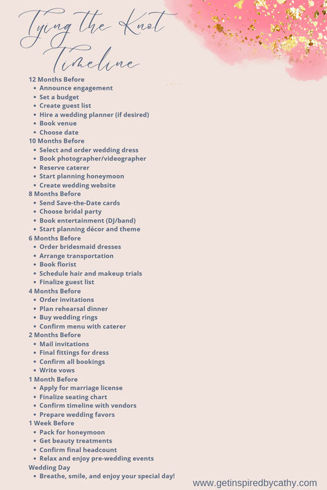 Tying the knot timeline is a twelve month timeline for bride's to be.  This timeline is so helpful and detailed that you will not forget a thing!  Start planning your wedding today and have a beautiful special day! Pre Wedding Timeline, Makeup Trial, Just Engaged, Wedding 2025, Wedding Day Timeline, Tying The Knot, Engagement Sets, Book Party, Wedding Timeline