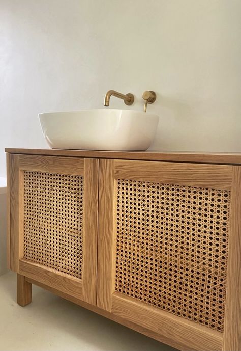 Rattan Bathroom Vanity, Rattan Bathroom Cabinets, Rattan Cabinet Bathroom, Cane Bathroom Vanity, Rattan Bathroom, Rattan Bathroom Cabinet, Bathroom Vanity Cane, Bathroom Bamboo Cabinet, Wooden Cabinet Bathroom Sink