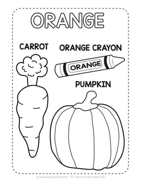 Learning Colors Preschool, Coloring Worksheets For Kindergarten, Preschool Color Activities, Color Worksheets For Preschool, Orange Rainbow, English Activities For Kids, Kids Worksheets Preschool, Preschool Coloring Pages, Kids English