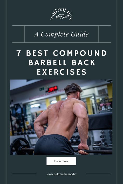 Ready to level up your back day? These barbell compound exercises—like deadlifts, bent-over rows, and rack pulls—engage multiple muscles to build strength and size. Whether you're a beginner or a pro, these moves will boost your performance and help you develop a well-defined, powerful back. Add these lifts to your routine and feel the difference! 💪 #BackDay #BarbellWorkouts #StrengthTraining #CompoundLifts #FitnessMotivation Barbell Back Workout, Barbell Back Exercises, Compound Back Exercises, Workout With Barbell, Barbell Exercises, Bent Over Row, Compound Lifts, Muscle Definition, Barbell Workout