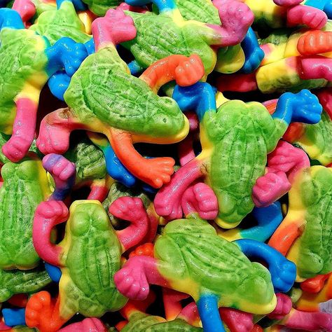 🐸 TROPICAL FROGS 🐸 Too cute! These froggies have a soft texture, are jelly filled and quite a mouthful. Shop at 👇️ Pik n Mix Lollies Rainbow Candy, Sodium Citrate, Citric Acid, Too Cute, Soft Texture, Frogs, Soft Textures, Coconut Oil, Jelly