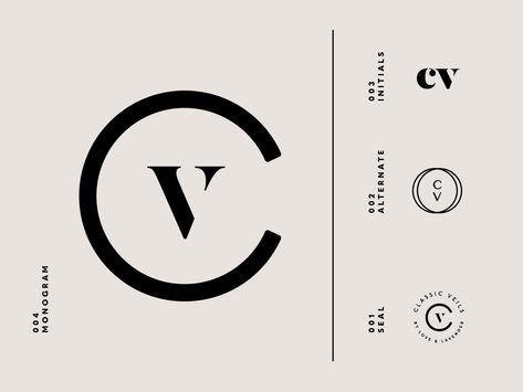 CV Wedding Logo Monogram by Kevin Craft on Dribbble Cv Logo Design, V Monogram Logo, Cv Logo, Modern Monogram Logo, Logo Communication, Initials Logo Letters, Name Logos, V Logo Design, V Monogram