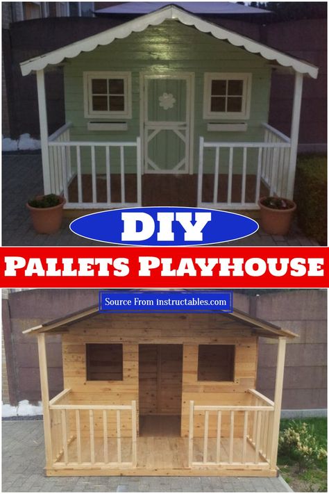 30 Free DIY Playhouse Plans in Low Cast - DIYS Craftsy Diy Kids Playhouse Plans, Play House Outdoor, Kids Shed, Diy Outdoor Playhouse, Simple Playhouse, Diy Kids Playhouse, Diy Playhouse Plans, Wooden Outdoor Playhouse, Kids Playhouse Plans