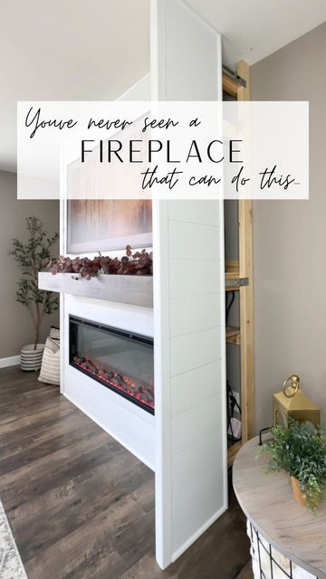 Fireplace Tv Wall Ideas, Diy Fireplace Tv Wall, Diy Electric Fireplace, Whimsigoth Style, Tv Wall Ideas, Storage Fireplace, Cozy Diy, Basement Fireplace, Built In Electric Fireplace