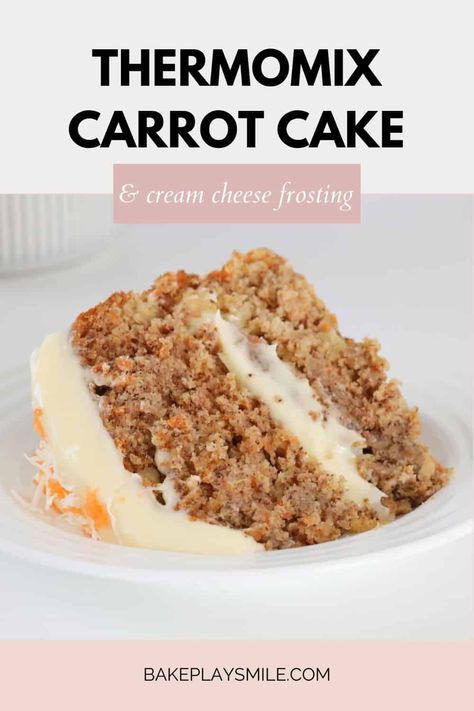 Thermomix Cake Recipes, Thermomix Carrot Cake, Tm6 Recipes, Thermomix Recipes Dinner, Thermomix Cakes, Carrot Cake Frosting, Thermomix Recipes Healthy, Bake Sale Treats, Carrot Cake With Pineapple