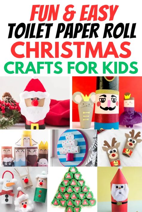 Make these fun and easy Toilet paper roll Christmas crafts with your kids. Keep kids entertained all winter with these adorable Christmas crafts and fun Christmas activity.. #diy #Christmascrafts via @eyankimedia Christmas Arts And Crafts With Toilet Paper Rolls, Paper Towel Roll Ornaments, Preschool Toilet Paper Roll Crafts, Toilet Paper Rolls Christmas Crafts, Toilet Paper Roll Christmas Tree Craft, Paper Towel Roll Christmas Crafts, Christmas Crafts Using Toilet Paper Roll, Toilet Paper Crafts For Kids, Christmas Trees Made Out Of Toilet Paper Rolls