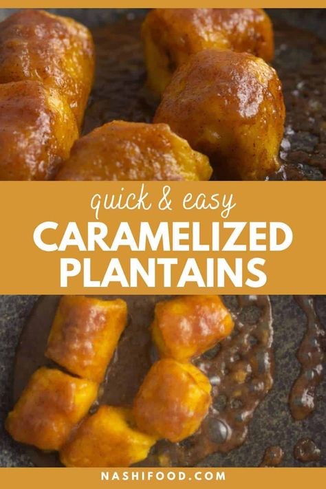 Craving a sweet and satisfying side dish? Look no further than these Panamanian Caramelized Plantains. This recipe uses ripe plantains, applesauce, and a touch of cinnamon. It's ready in a flash, making it perfect for busy weeknights. Make this recipe today and enjoy Panamanian comfort food at its finest. Plantain Recipes Sweet, Baked Plantains Recipes, Caramelized Plantains, How To Make Plantains, Stovetop Recipes, Panamanian Food, Baked Plantains, Sweet Plantains, Plantain Recipes