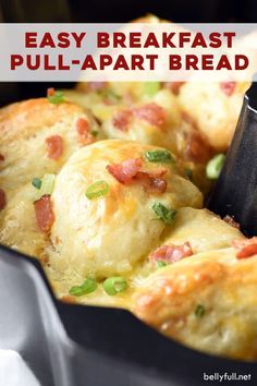 In this easy Breakfast Pull-Apart Bread you can have your eggs, bacon, and toast all in one! Fun way to enjoy breakfast and great for a small crowd. Monkey Bread With Canned Biscuits Easy Pull Apart Breakfast, Bundt Pan Breakfast Casserole With Biscuits, Pull Apart Breakfast Casserole, Breakfast Ideas In A Bunt Pan, Breakfast Grands Biscuits, Savory Breakfast Pull Apart Bread, Pull Apart Bread Breakfast, Biscuit Bundt Pan Recipes, Bundt Pan Breakfast Casserole