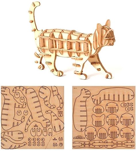 Cardboard Animals Template Cut Outs, Cardboard Lasercut, 3d Wood Puzzles, Cardboard Animals, Cardboard Puzzle, Diy Laser Cut, Cardboard Model, Animal Templates, Laser Cut Wood Crafts