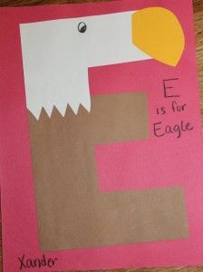 E Is For Eagle, 3s Preschool, Letter Animals, Letter E Art, Letter E Activities, Letter E Craft, Eagle Craft, Preschool Letter Crafts, Letter Book