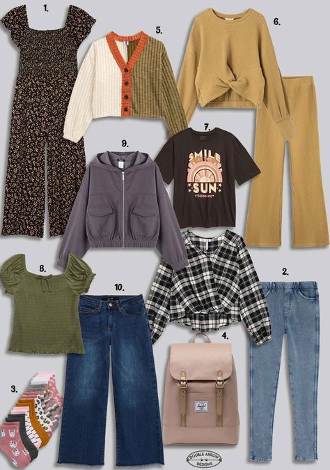 Mustard Outfit, Arrow Designs, Half Sweater, Preteen Fashion, Girls Fall Outfits, Capsule Outfits, Half And Half, Fall Capsule Wardrobe