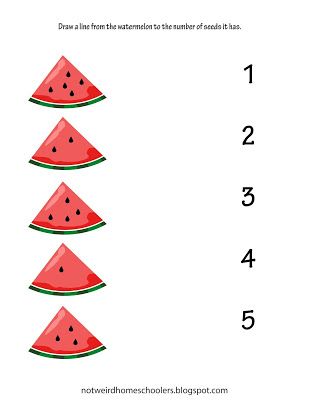 Watermelon Coloring, Preschool Worksheets Free, Preschool Counting Worksheets, Counting Worksheet, Counting Activities Preschool, Preschool Counting, Pattern Activities, Kids Worksheets Preschool, Free Preschool Worksheets