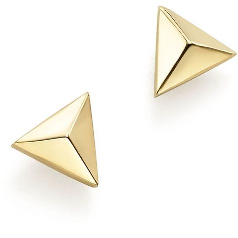 Zoe Chicco 14K Yellow Gold Triangle Pyramid Stud Earrings ($170) ❤ liked on Polyvore featuring jewelry, earrings, triangle earrings, 14 karat gold jewelry, 14k gold earrings, 14k yellow gold earrings and gold earrings Pyramid Earrings, Simplistic Jewelry, Gold Triangle, Triangle Earrings Stud, Zoe Chicco, Triangle Studs, Yellow Gold Earrings, Earrings Accessories, Gold Stud Earrings