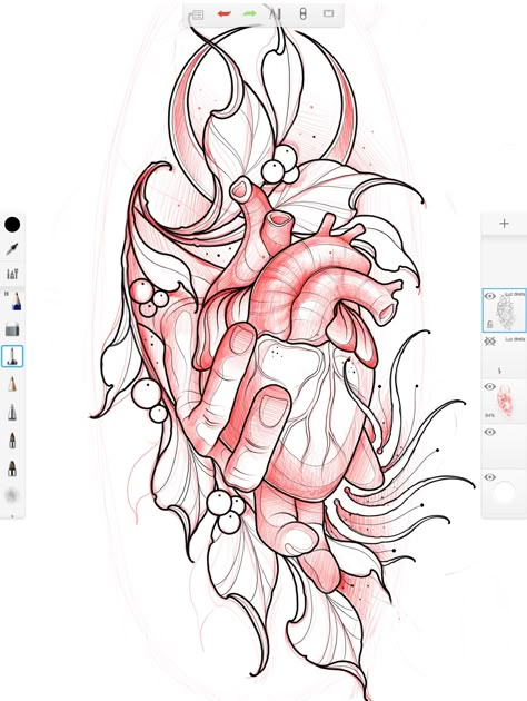 Design A Tattoo, Neo Tattoo, Anatomical Heart Tattoo, Design Tattoos, Tattoo Traditional, Heart Tattoo Designs, Tattoo Project, Tattoo Illustration, Desenho Tattoo