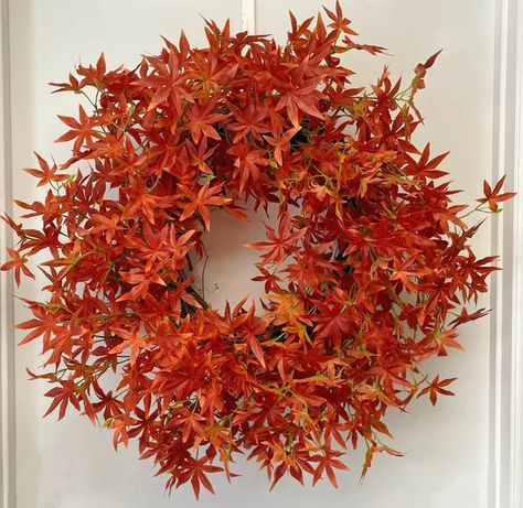 30" Faux Maple Fall Thanksgiving Day Wreath for Front Door Maple Leaf Wreath, The Holiday Aisle, Wreaths For Front Door, Fall Thanksgiving, Porch Decorating, Front Door, Thanksgiving, Decorative Pillows