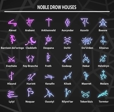 Eilistraee Symbol, Eldritch Magic Aesthetic, Drow Names Dnd, Bg3 Drow Tav Ideas, Dnd Underdark, Drow Names, Drow Dnd, Dnd Symbols, Dnd Drow