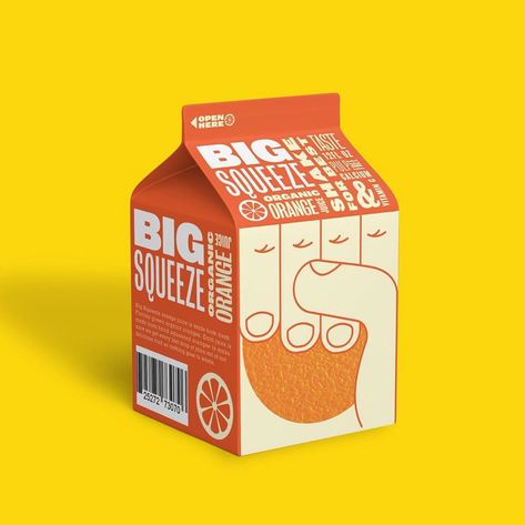 Jake Butrica on Instagram: “Big squeeze organic juice carton packaging.  #bestofpackaging #packagingdesign #graphicdesign #foodpackaging #branding #adobedesign…” Juice Carton Packaging, Juice Carton Design, Orange Juice Packaging Design, Juice Packaging Design Carton, Juice Branding Design, Juice Box Packaging, Orange Juice Packaging, Orange Juice Carton, Orange Juice Brands