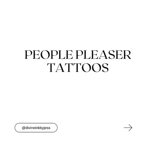 People Pleaser Tattoos🥲❤️‍🩹 It’s crucial to advocate for your ideas and preferences when getting a tattoo. There's nothing worse than ending up with a tattoo you don’t truly love because you didn't express your wishes. A good tattoo artist will offer alternatives, but ultimately, the choice is yours—it's your body. You should never feel uncomfortable asking for changes. Personally, I have a tattoo I'm not happy with because the artist heavily shaded it, while I only wanted simple line wo... People Pleaser Tattoo, Good Tattoo, Getting A Tattoo, People Pleaser, Get A Tattoo, Tattoo You, A Tattoo, Simple Lines, Tattoo Artist