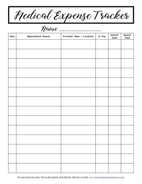 Keep track of all your family's medical expenses on the free medical expense tracker printable. Stay organized + manage your medical expense budget. Use the Medical Expense Printable to help you keep track of your appointments + medical visits. As you manage your medical expenses, you may want to save on prescriptions. I share how to save on prescriptions with a quick and easy tool that helps you compare the costs of your medications. Medical Expense Tracker, Medication Tracker Printable, Expenses Printable, Expense Tracker Printable, Excel Spreadsheets Templates, Medical Binder, Meeting Agenda Template, Blank Templates, Agenda Template