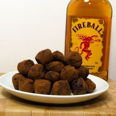 Kitchen: Fireball Whisky Truffles | Jungleland Vintage Fireball Truffles, Fireball Fudge, Alcohol Treats, Fireball Recipes, Housekeeping Ideas, Oreo Truffle, Truffle Shuffle, Financial Independence Retire Early, Cupcake Recipes Chocolate