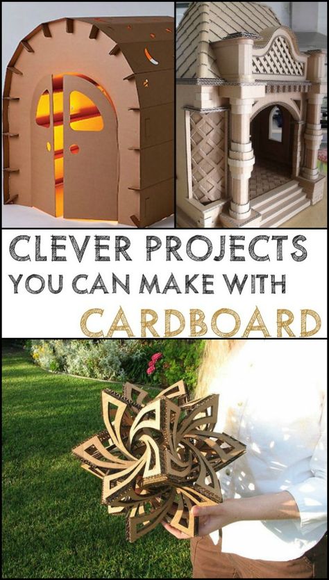 12 Insanely Clever Crafts You Can Make With Recycled Cardboard Projects Using Cardboard, Useful Things To Make Out Of Cardboard, Cardboard Projects For Adults, Cardboard Holiday Crafts, Cardboard Unicorn Diy, Upcycling Cardboard Boxes, Cardboard Canvas Art, Cool Cardboard Creations, Cardboard Gifts Diy