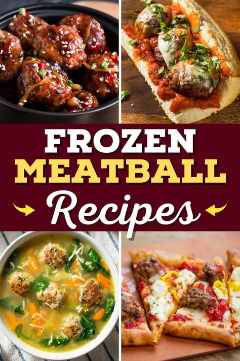 Check out these frozen meatball recipes! From grape jelly meatballs to meatball subs, these are easy and delicious meals the whole family will love. Ideas For Frozen Meatballs, Kirkland Meatballs Recipes, Crockpot Recipes With Frozen Meatballs, Healthy Frozen Meatball Recipes, What To Do With Frozen Meatballs, Recipes Using Frozen Meatballs Crockpot, Beef Meatball Dinner Ideas, Frozen Italian Meatball Recipes, Frozen Meatball Recipes Easy