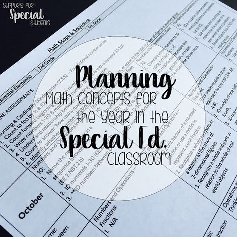 Instructional Planning, Scope And Sequence, Special Education Math, Classroom Planning, Self Contained Classroom, Life Skills Special Education, Basic Math Skills, Math Instruction, Special Education Resources