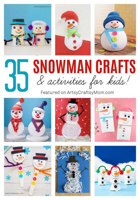 35 Creative Snowman Craft Ideas for Kids to Make! 21 Creative Snowman Ideas, Snowman Craft Ideas, Snowman Crafts For Kids, Creative Snowman, Diy Sock Toys, Christmas Ornaments Diy Kids, Christmas Sangria, Snowman Party, Kindergarten Art Projects