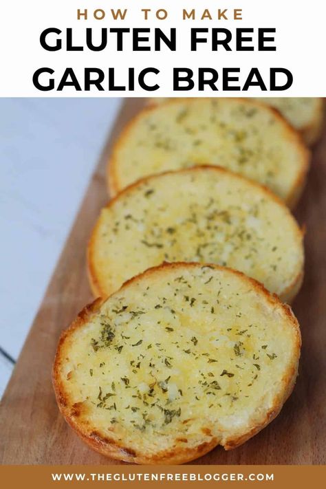 Gluten Free Garlic Bread Recipe Gluten Free Bread Rolls Recipe, Gluten Free Garlic Bread, Gluten Free Sausage, Homemade Gluten Free Bread, Gluten Free Sides, Gluten Free Recipes Bread, Garlic Bread Recipe, Gf Bread, Homemade Gluten Free