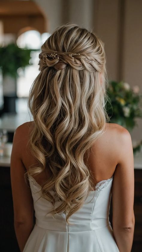 15 Stunning Bridesmaid Hairstyles for Every Hair Length - Cheerful Talks Half Updo Wedding Hair Braid, Wedding Hairstyles Medium Hair Half Up, Wedding Hairstyles Half Up Half Down Fine Hair, Half Up Half Down Bridal Hair Brunette, Bridesmaid Hair Mid Length, Medium Length Hairstyles For Wedding, Hairdos For Weddings, Elegant Half Up Half Down Wedding Hair, Half Updos For Medium Length Hair