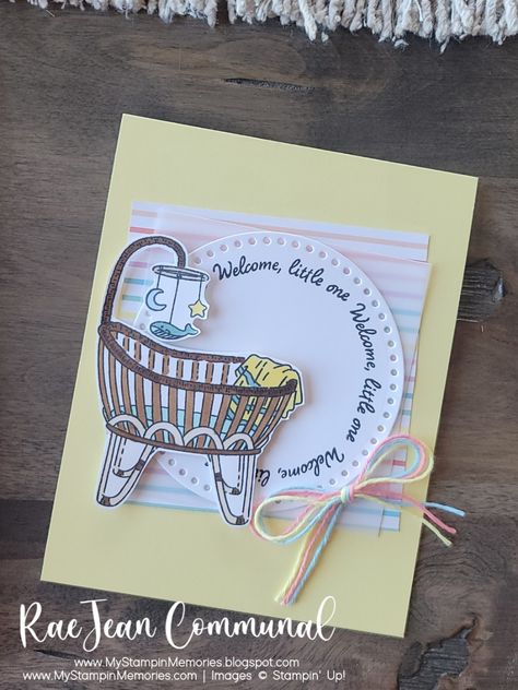 CASE-ING TUESDAY #445 - CRADLED IN LOVE Stampin Up Baby Cards, Welcome Baby Cards, Baby Cards Handmade, Scrapbooking Layouts Baby, How To Make Scrapbook, Love Stamps, Bird Cards, Cat Cards, Baby Shower Cards