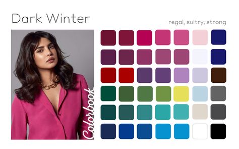 Dark Deep Winter, Deep Winter Color Palette, Deep Winter Palette Outfits, True Winter Color Palette, Cool Winter Color Palette, Deep Winter Palette, Makeup Suggestions, Winter Pastels, Deep Winter Colors