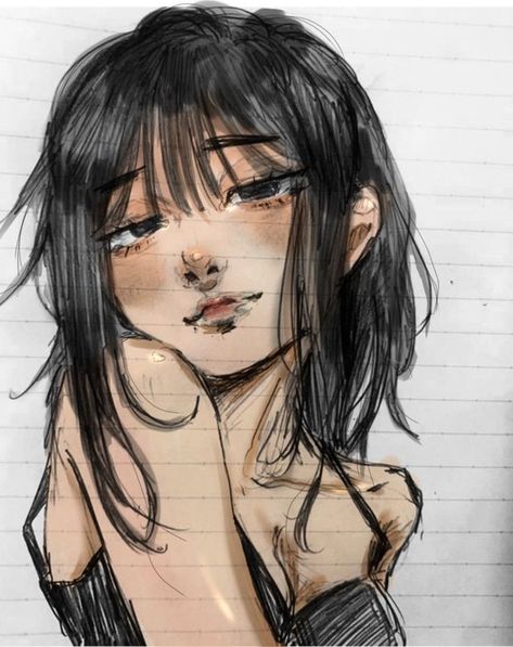 Dessin in 2022 | Cartoon art styles, Sketchbook art inspiration, Swag art A Drawing, Black Hair, Piercings, Hair, Black, Art