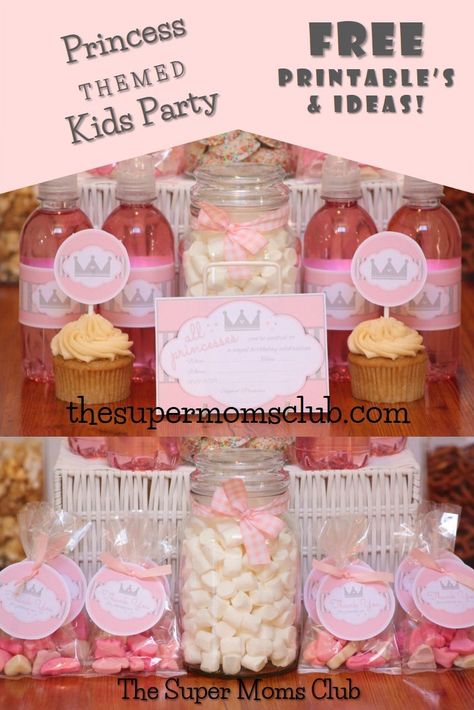 To see this super cool kid’s birthday party idea, with FREE printable invites, cupcake toppers, party favour tags, cooldrink bottle labels, banners & more, follow the link! https://thesupermomsclub.com Princess Party Food Labels, Princess Themed Birthday Party, Princess Party Food, Princess Food, Birthday Party Idea, Princess Printables, Princess Theme Birthday Party, Favour Tags, Princess Theme Party