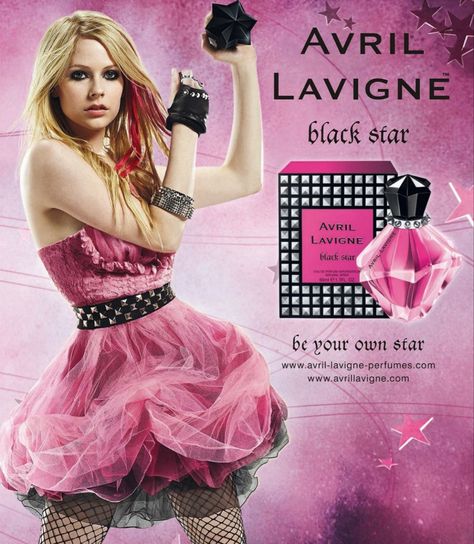 Star Perfume, 2000s Fashion Aesthetic, 2000s Girl, The Best Damn Thing, Celebrity Perfume, Vintage Cosmetics, Best Ads, Perfume Design, Avril Lavigne