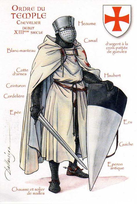 Knights Templar, 13th century The Poor Fellow-Soldiers of Christ and of the Temple of Solomon   Active: c. 1118–1314 Allegiance: The Pope                                                                                                                                                                                 More Knights Templars, Knights Hospitaller, Crusader Knight, High Middle Ages, Medieval Ages, Historical Armor, Knight Armor, Medieval Period, Medieval Armor