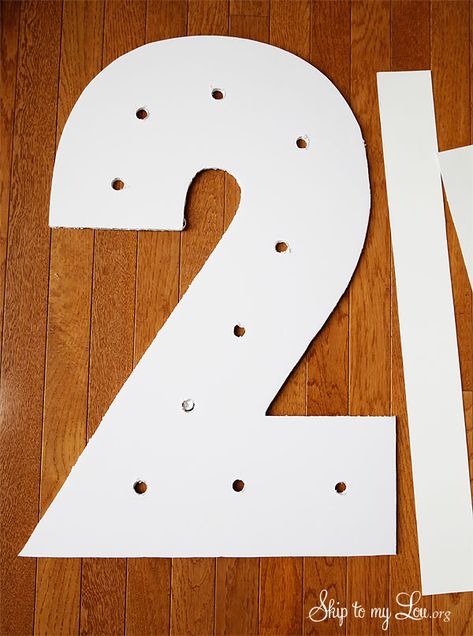 Diy Light Up Letters Foam Board, How To Make A Light Up Sign, Diy Hollywood Sign, 40th Theme, Hollywood Homecoming, Letter Tutorial, Number Lights, Soccer Banquet, Marquee Numbers