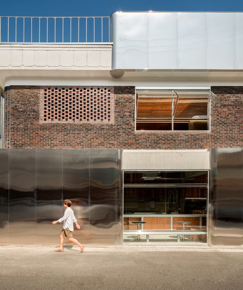 Gallery of A Layered Architecture: Adaptive Reuse Projects That Reframe the Past Through Bold Material Contrasts - 1 Pristina Kosovo, Parasitic Architecture, 1980s House, Layered Architecture, Japanese Bakery, Architectural Facade, Korean Architecture, Thesis Ideas, Facade Panel