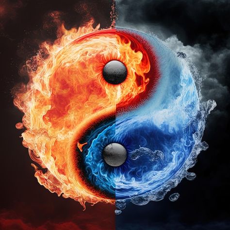 Jin Jan, Ying Yang Sign, Ying Et Yang, Fire Vs Water, Harmony Symbol, Ying Yang Art, Raven Pictures, Lego Christmas Tree, Zen Mind