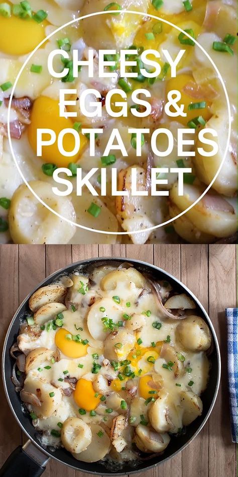 Eggs And Potatoes, Potatoes And Eggs, Potatoes Skillet, Egg Recipes For Dinner, Health Lunch, Cooked Potatoes, Eggs Dinner, Easy Egg Recipes, Cheesy Eggs