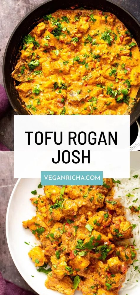 Tofu Recipes Indian Style, Tofu Red Curry Recipe, Tofu Curry, Vegan Indian Recipes, Rogan Josh, Classic Restaurant, Vegan Richa, Quick Vegetarian Meals, Gluten Free Soy Sauce