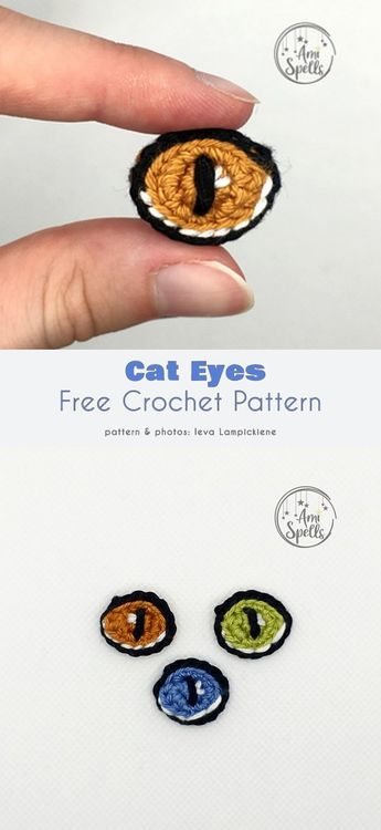 DIY Safety Eyes for Amigurumi and Crochet Projects How To Crochet Eyes, Cat Eyes Crochet Pattern, Crochet Safety Eyes, Amigurumi Eye Embroidery, Crochet Eyes For Stuffed Animals, Sewing Eyes On Amigurumi, Diy Safety, Eye Pattern, Crochet Eyes